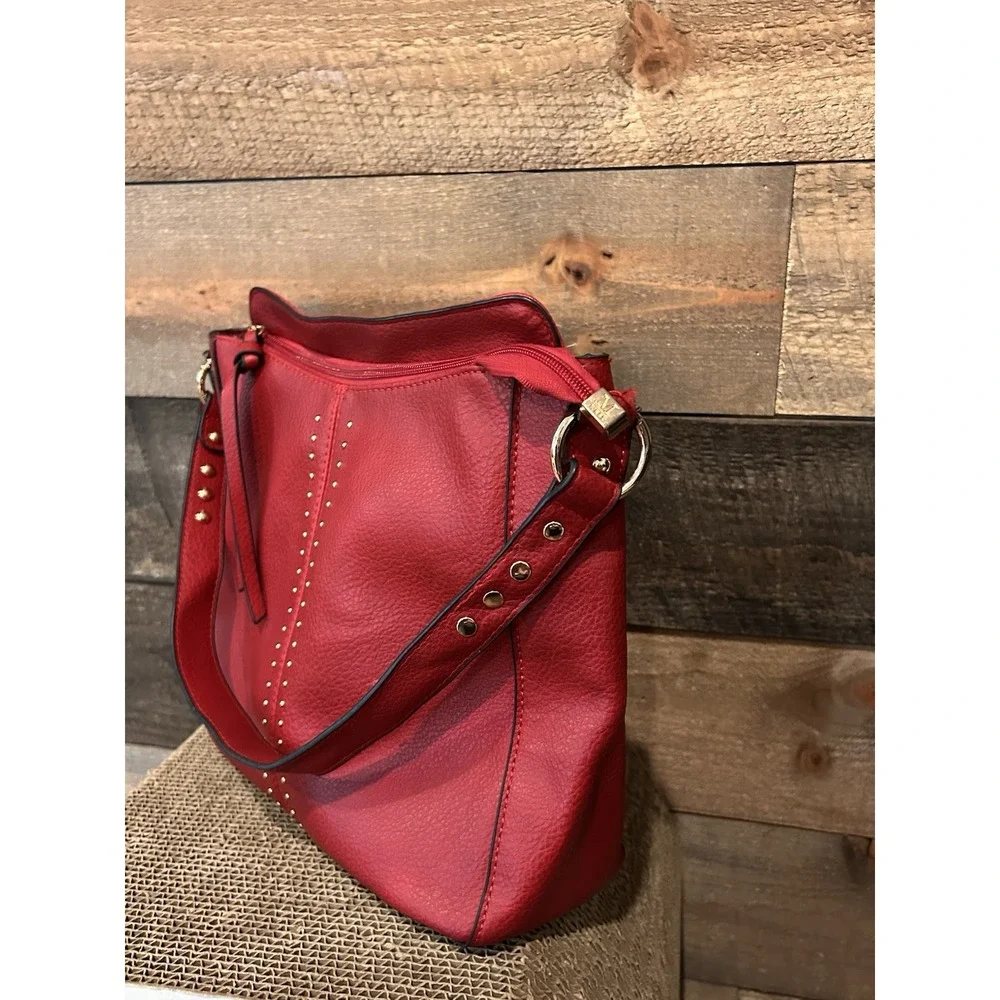 Montana West Select Vegan PU Leather Purse Bag Red w/ Gold Hardware Lightly Used